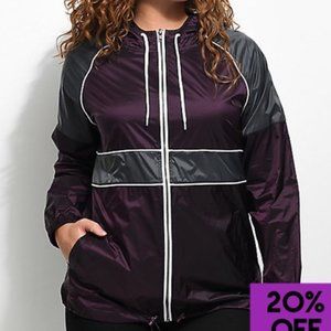 Zumiez Zine Women's Purple Gray Windbreaker EUC L